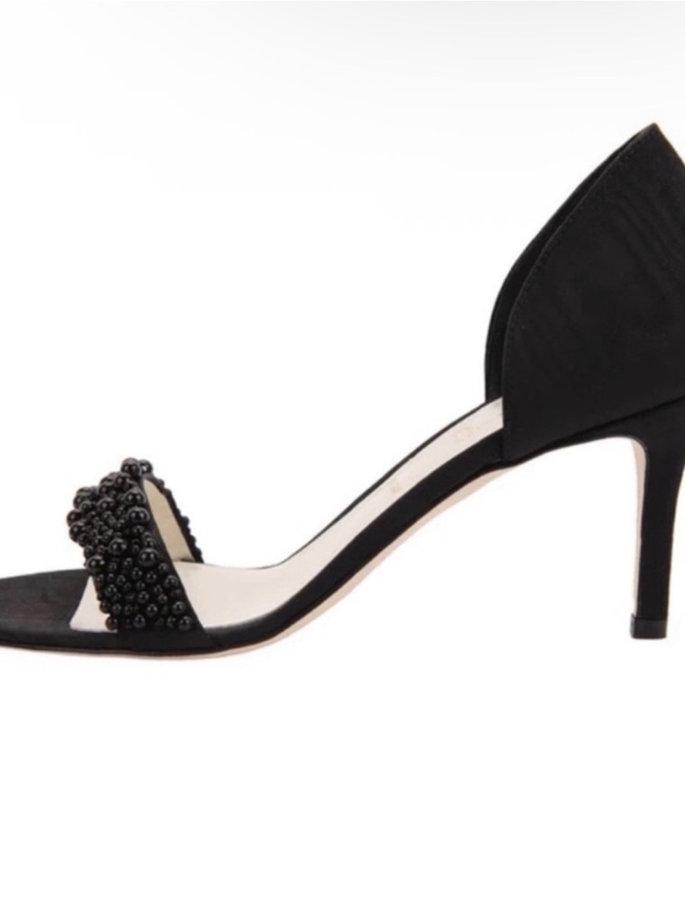 Something Bleu Bridal Black Beaded D'Orsay Open-Toe Heel